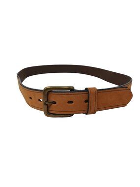 Brown Leather Belt 110 cm  Sz 43 With Brass Buckle Made Argentina #D16E